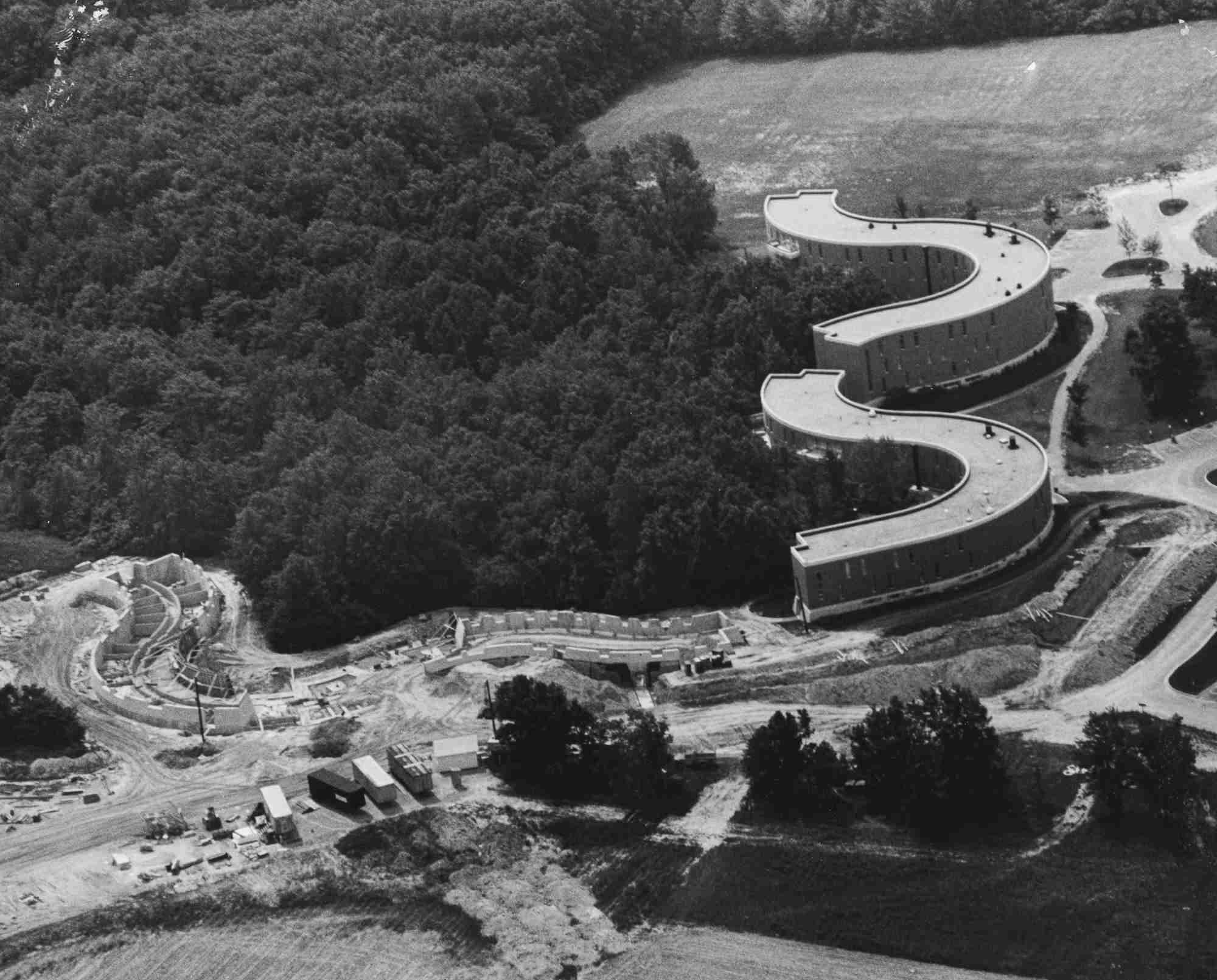 Aerial view of dorms